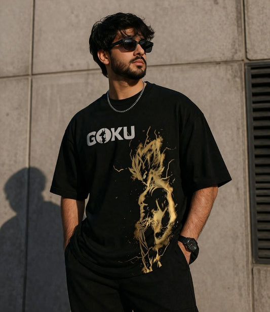 GOKU Oversized Graphic T-Shirt | Premium Streetwear Anime Tee (Black)